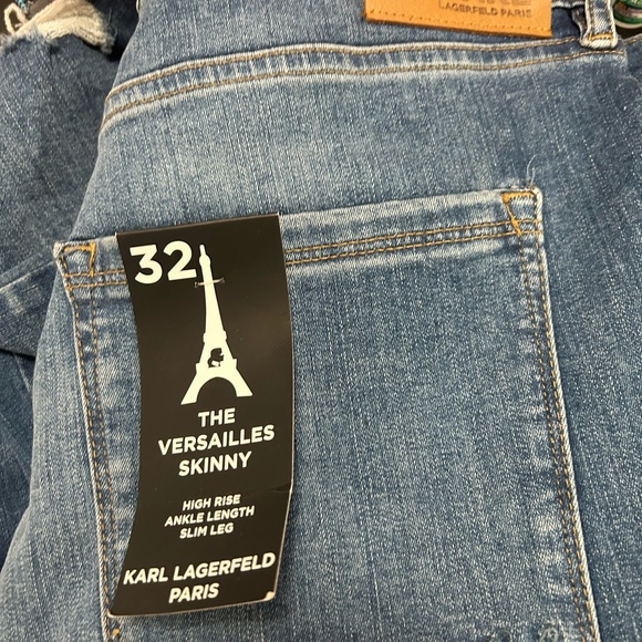 Karl Lagerfeld Paris Fray hem patch denim jean NWT - Picture 8 of 8